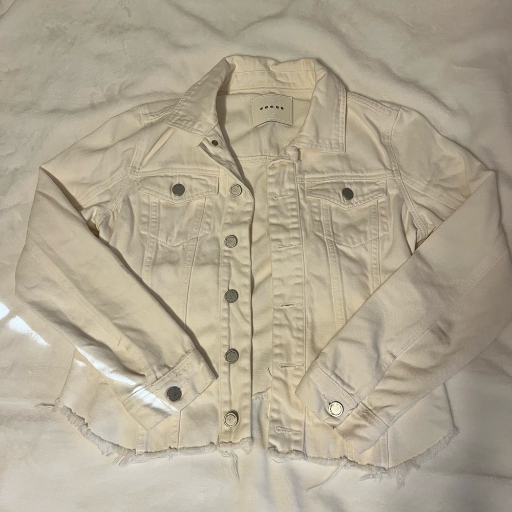 Blank NYC Cream Jean Jacket Classic Western Style